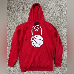 Red basketball hooded sweatshirt